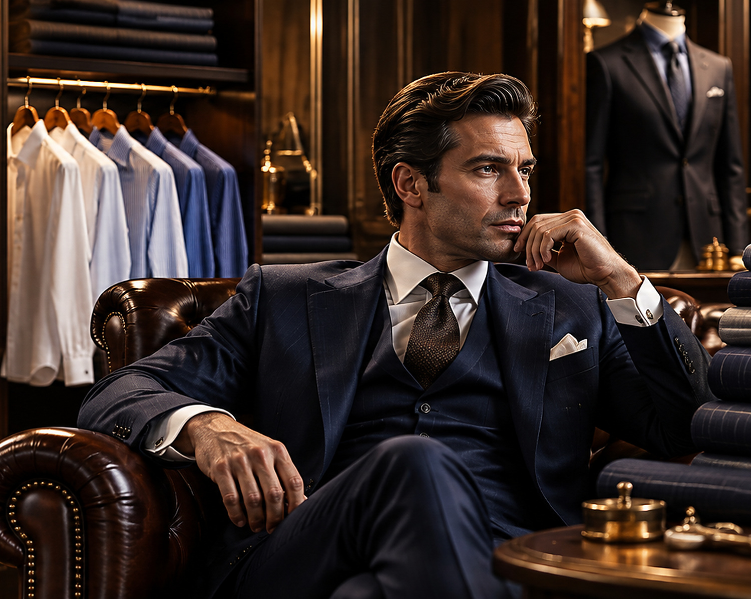 Tailored navy suit and formal menswear featured by Club Man Shop