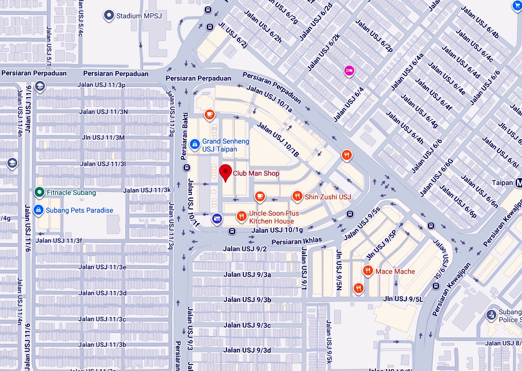 Map showing Club Man Shop at USJ Taipan Business Centre, Subang Jaya, Selangor